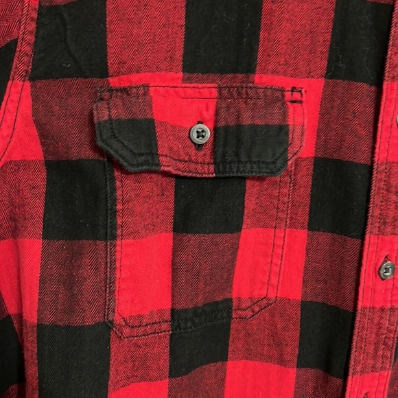 Faded Glory Mens Flannel Button Down Shirt Long Sleeve Buffalo Check Size L - Picture 6 of 10